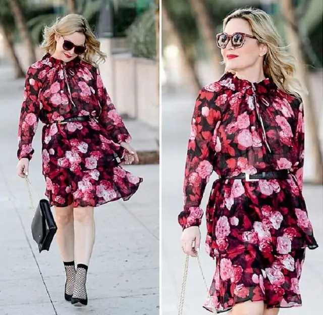 Đầm nữ dài tay trẻ trung họa tiết floral