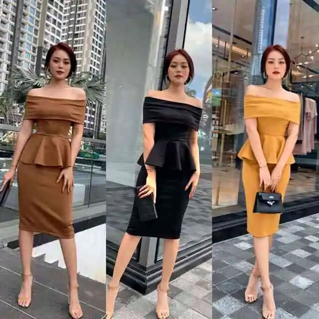 Váy đầm dự tiệc kiểu trễ vai